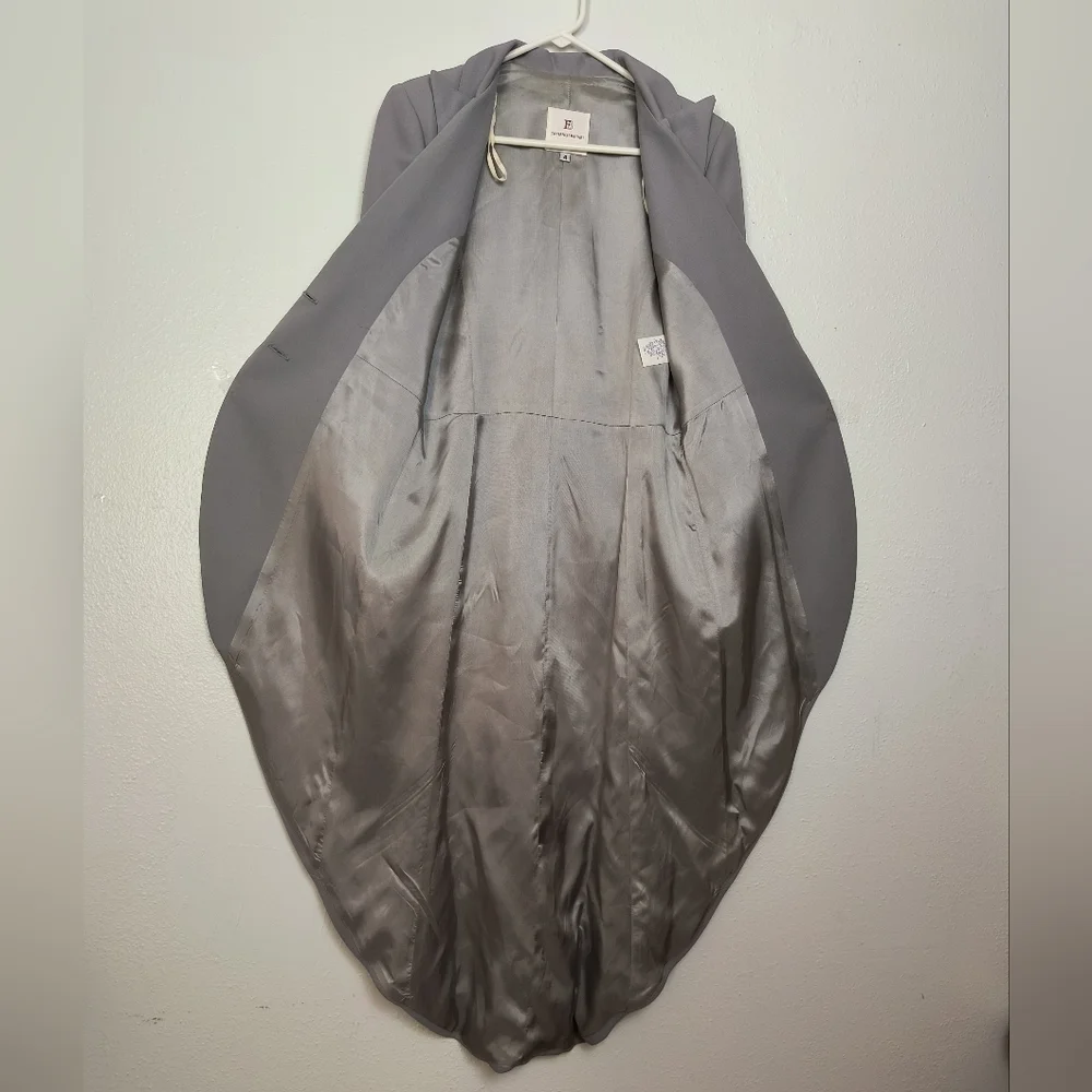 Elegant Gray Women's Blazer Coat Size 4 Vintage Y2K - Picture 8 of 16